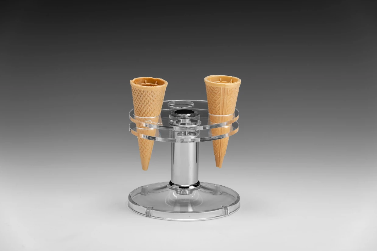 Zicco Akrilik Dondurmalık Standı - 4 Gözlü Ø 14 x 12,5 Cm ZCP 854