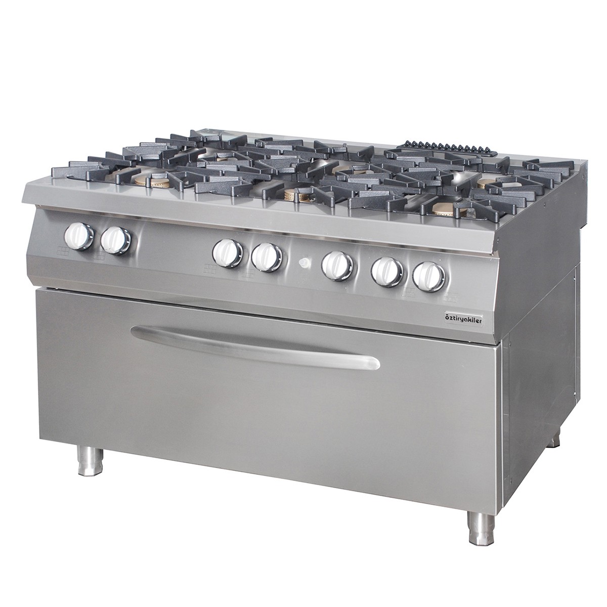 Öztiryakiler Kuzine Büyük Fırınlı 900 Seri Gazlı 6 Açık Ateş 120x90x85 (7865.N1.12908.50)