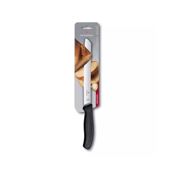 Victorinox 6.8633.21B 21cm Siyah Ekmek Bıçağı, Blisterli Paket