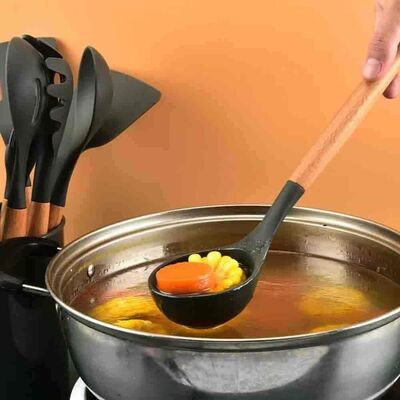 Epinox Silikon Kepçe Ahşap Sap 31 cm (AHK-11)