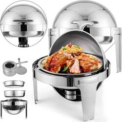 Epinox Chafing Dish Roll Top Yuvarlak 6 lt (CDC-6)