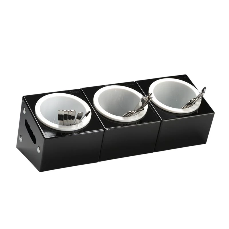 Zicco Polikarbon Çatal Kaşık Standı, 3 Gözlü, 48x18x18 Cm, Siyah, ZCP 390