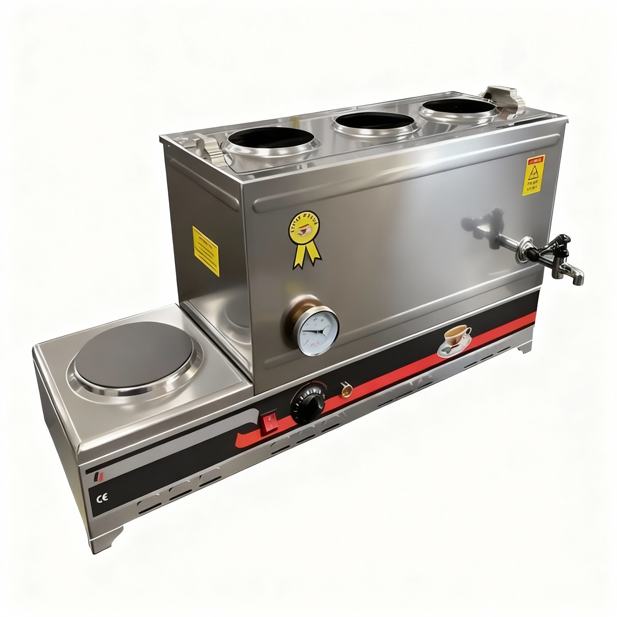 Bayraktar 3 Demlikli Pleytli Çay Kazanı 42 Litre No:55 Elektrikli SÇ-55E PLT