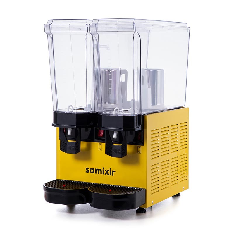 Samixir 40.SMB, 40.SMY, 40.SMI Klasik Twin Soğuk İçecek Dispenseri, 20+20 L, Fıskiyeli ve Karıştırıcılı, Siyah