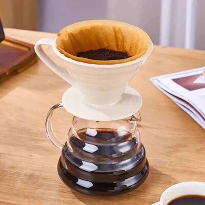 Epinox Seramik Demleme-Beyaz V60 Dripper 200 ml (FSB-2)