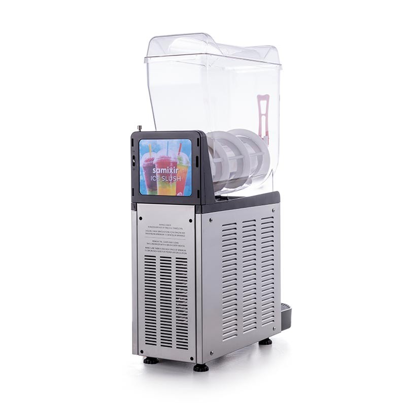 Samixir SLUSH12 Mono Ice Slush Granita Milkshake ve Soğuk Meyve Suyu Dispenseri, 12 L, Inox