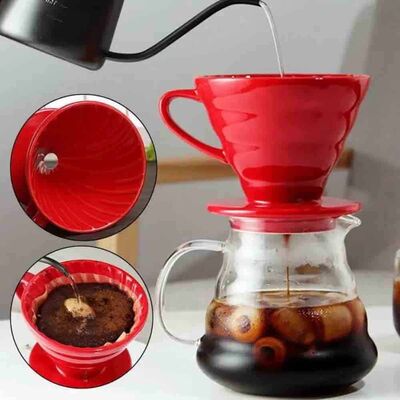 Epinox Seramik Demleme-Kırmızı V60 Dripper 200 ml (FSK-2)