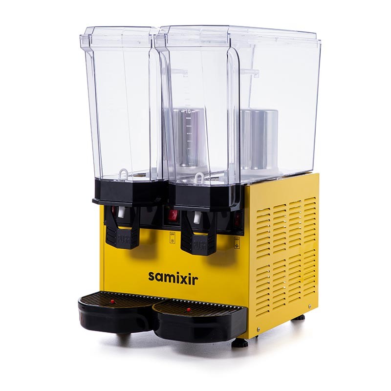 Samixir 40.SSY, 40.SSB, 40.SSI Klasik Twin Soğuk İçecek Dispenseri, 20+20 L, Fıskiyeli, Sarı