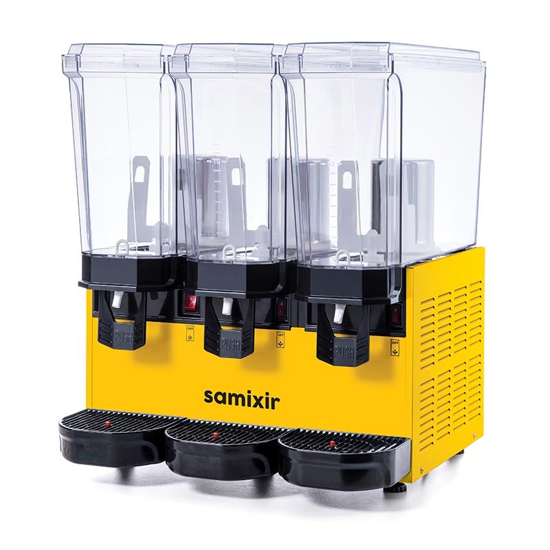 Samixir 60.MMMY, 60MMMB, 60.MMMI Triple Klasik Karıştırıcılı Soğuk İçecek Dispenseri, 20+20+20 L, Sarı