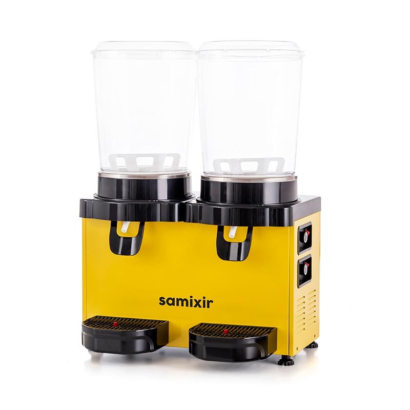 Samixir MM20 Panaromik Twin Soğuk İçecek Dispenseri, 10 L+10 L, Sarı