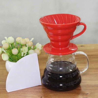 Epinox Seramik Demleme-Kırmızı V60 Dripper 200 ml (FSK-2)