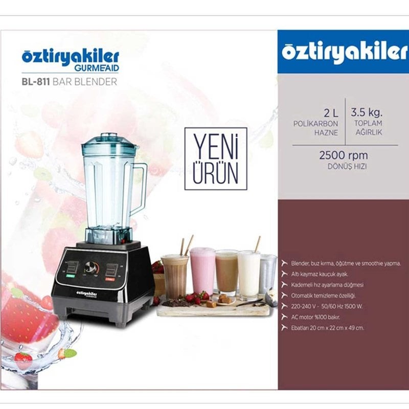 Öztiryakiler Gurmeaid Bl 811 Bar Blender, 1500 W