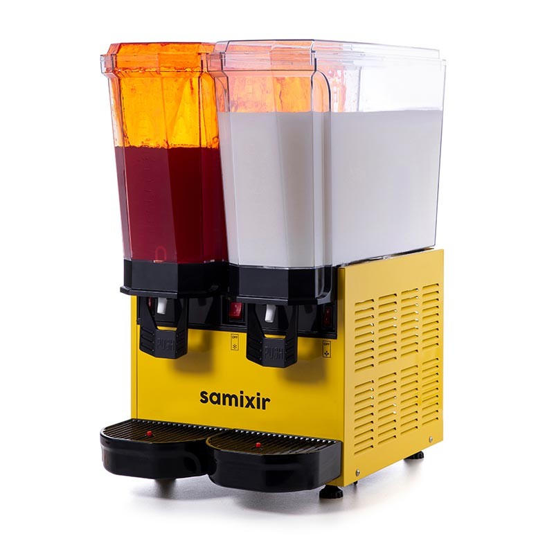 Samixir 40.SMB, 40.SMY, 40.SMI Klasik Twin Soğuk İçecek Dispenseri, 20+20 L, Fıskiyeli ve Karıştırıcılı, Siyah