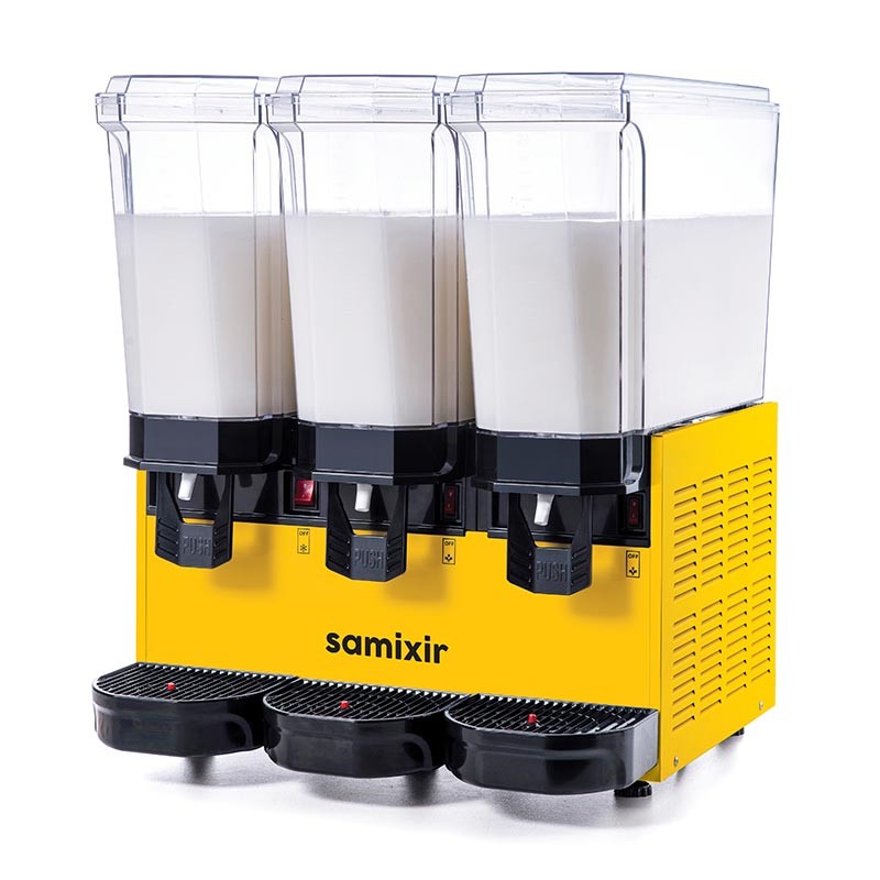 Samixir 60.MMMY, 60MMMB, 60.MMMI Triple Klasik Karıştırıcılı Soğuk İçecek Dispenseri, 20+20+20 L, Sarı