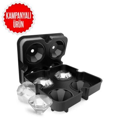 Epinox Buz Kalıbı - Silikon - Elmas 4'lü 47x38 mm (EBK-60)