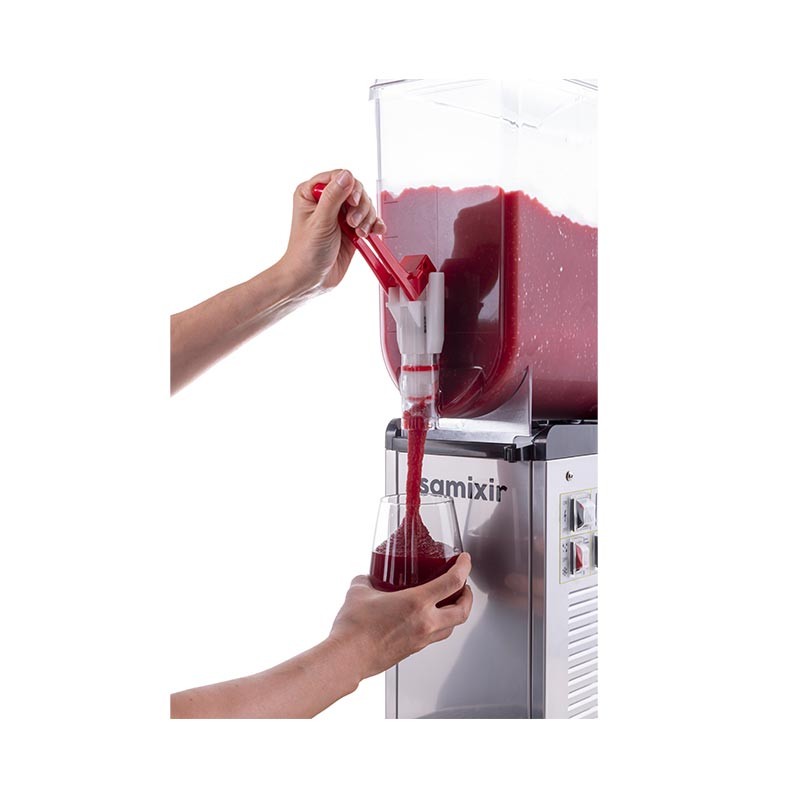 Samixir SLUSH12 Mono Ice Slush Granita Milkshake ve Soğuk Meyve Suyu Dispenseri, 12 L, Inox