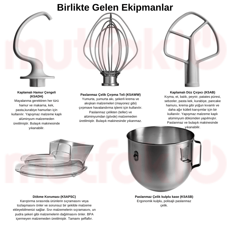 KitchenAid Heavy Duty Profesyonel Stand Mikser, 4.8 L, Siyah 5KPMSEOB