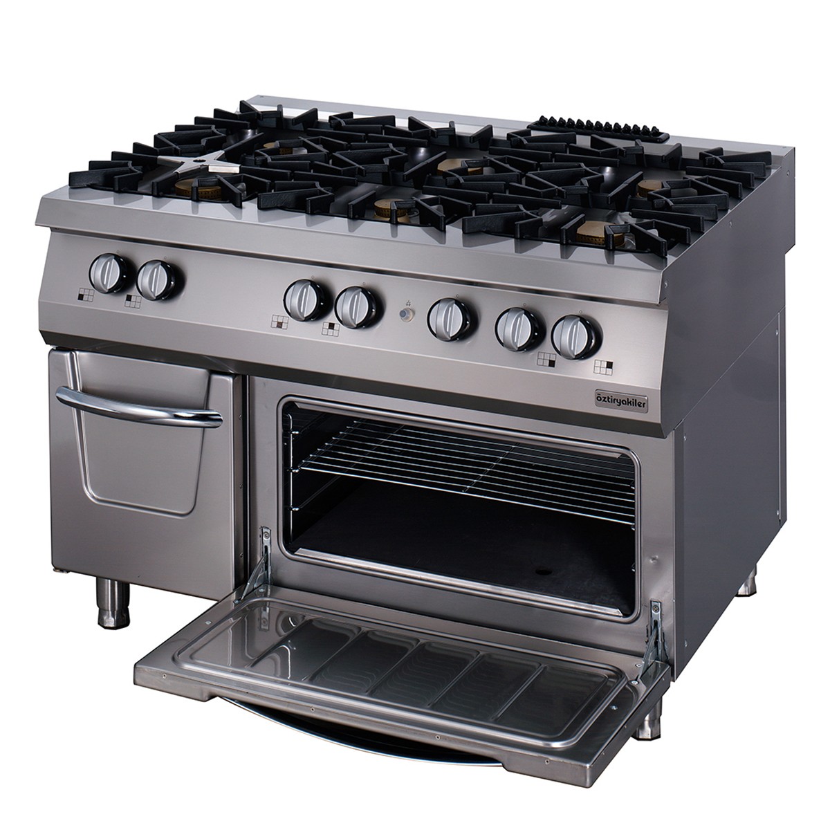 Öztiryakiler Kuzine Fırınlı 900 Seri Gazlı 6 Açık Ateş 120x90x85 (7865.N1.12908.10)