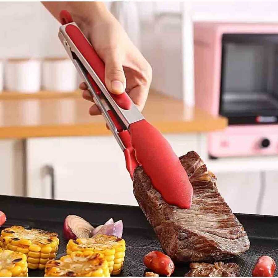 Epinox Barbekü Maşası Silikon 25 cm Kırmızı (BMK-25)