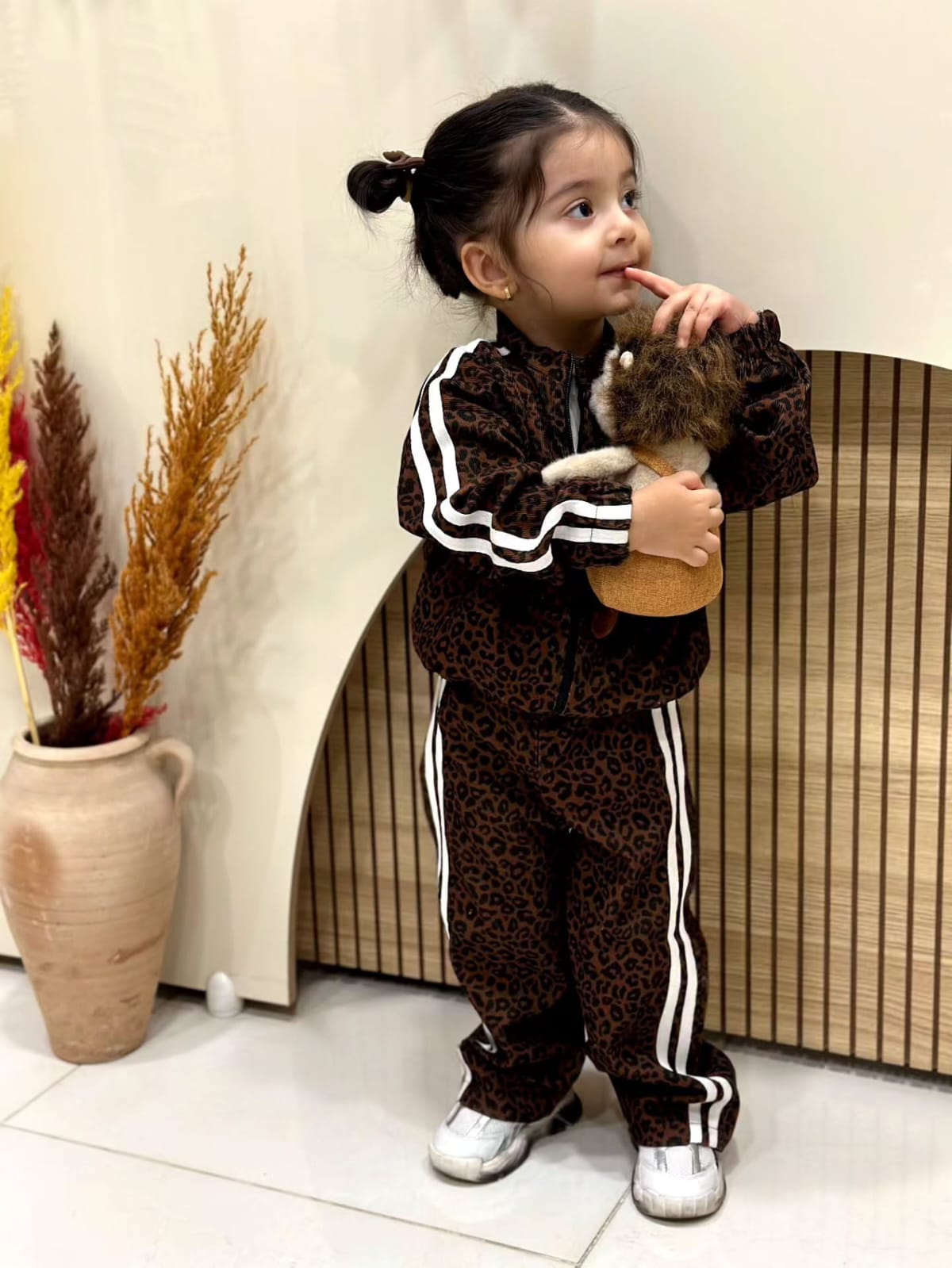 4-14 yaş KIZ COCUK LEOPAR DESENLI ESOFMAN TAKIMI