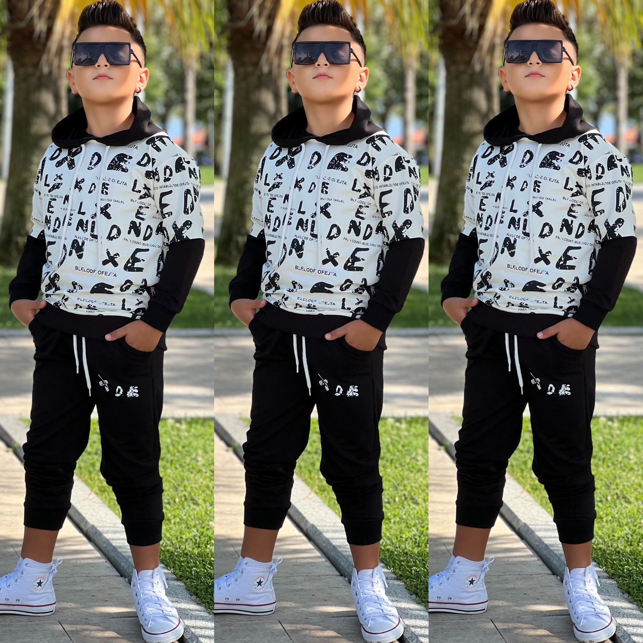 9-16 YAŞ ERKEK ÇOCUK GARSON BOY EŞOFMAN  TAKIM - siyah