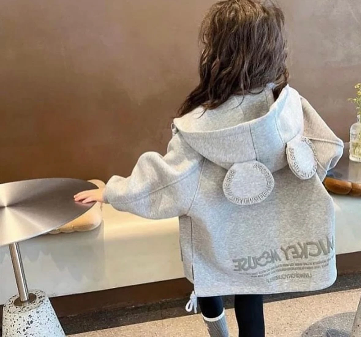 ANNE -ÇOCUK FİGÜRLÜ HIRKA KOMBİNİ - gri