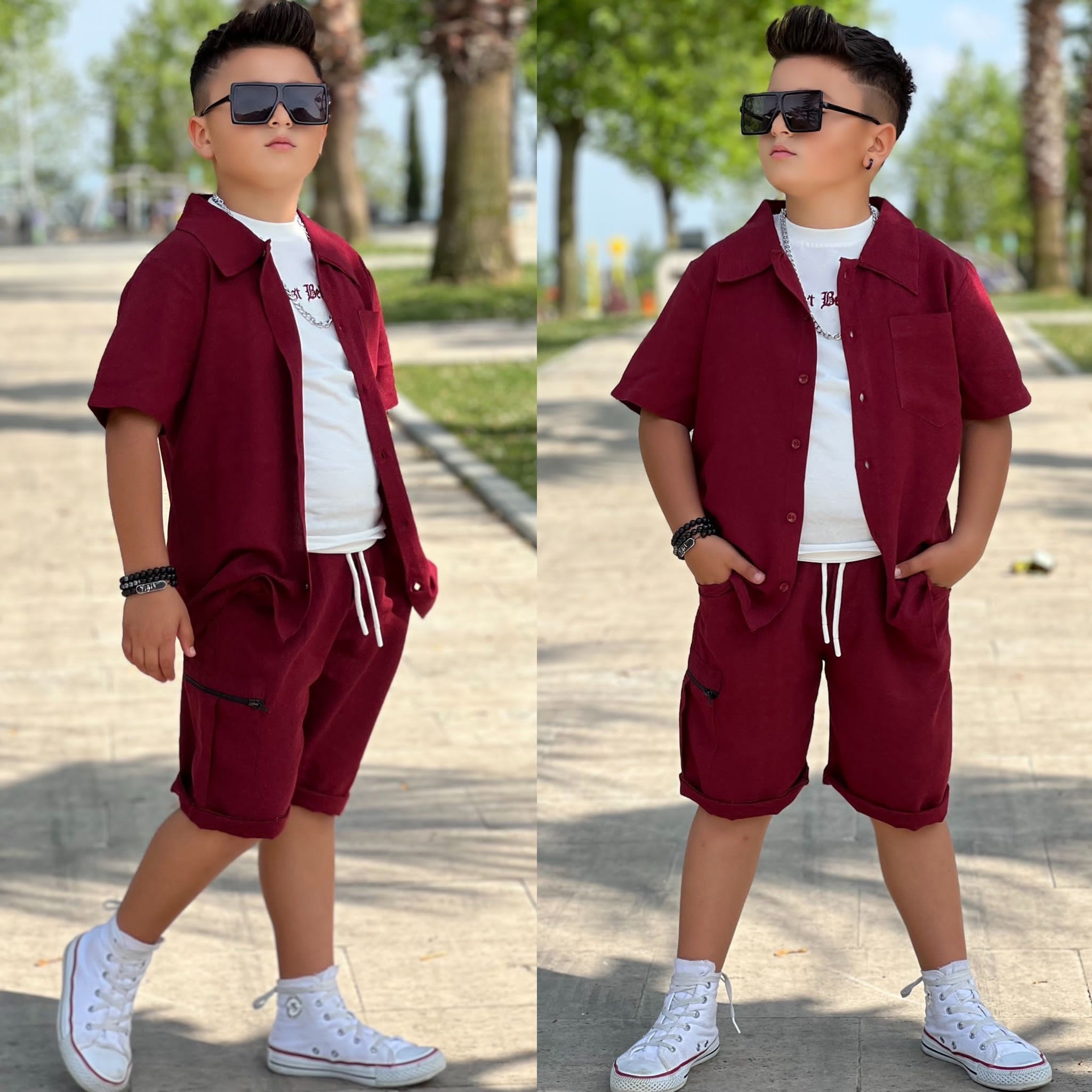 9-16 yaş GARSON BOY ERKEK GABARDİN TAKIM - bordo