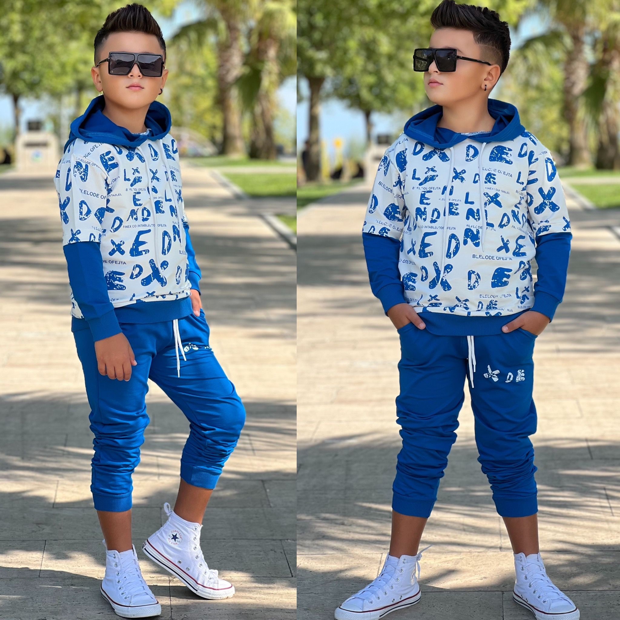 9-16 YAŞ ERKEK ÇOCUK GARSON BOY EŞOFMAN  TAKIM - mavi