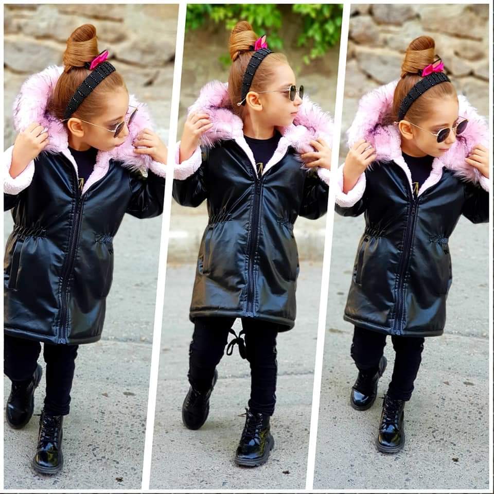 5-13 yaş KIZ ÇOCUK KÜRK DETAYLI MONT