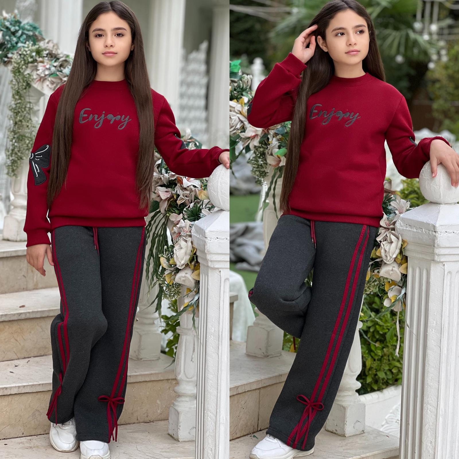 4-14 yaş KIZ ÇOCUK NAKIŞLI EŞOFMAN TAKIMI