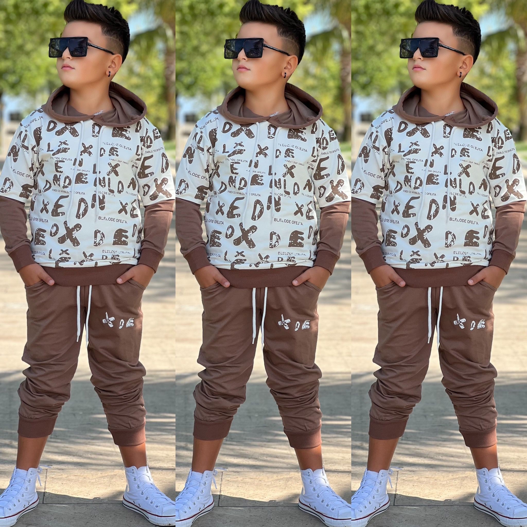 9-16 YAŞ ERKEK ÇOCUK GARSON BOY EŞOFMAN  TAKIM - kahve