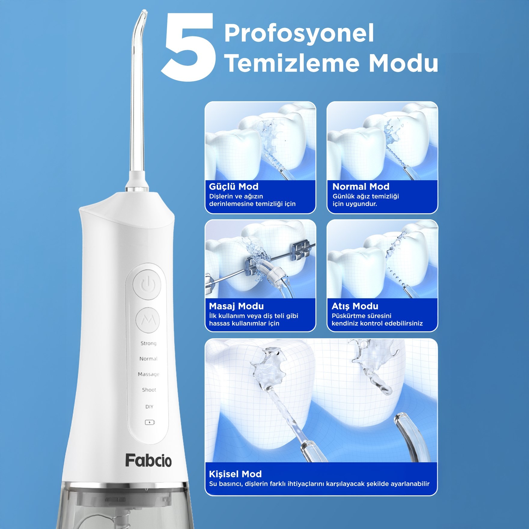 Fabcio MySmile 7 in 1 Smart Taşınabilir Ağız Duşu