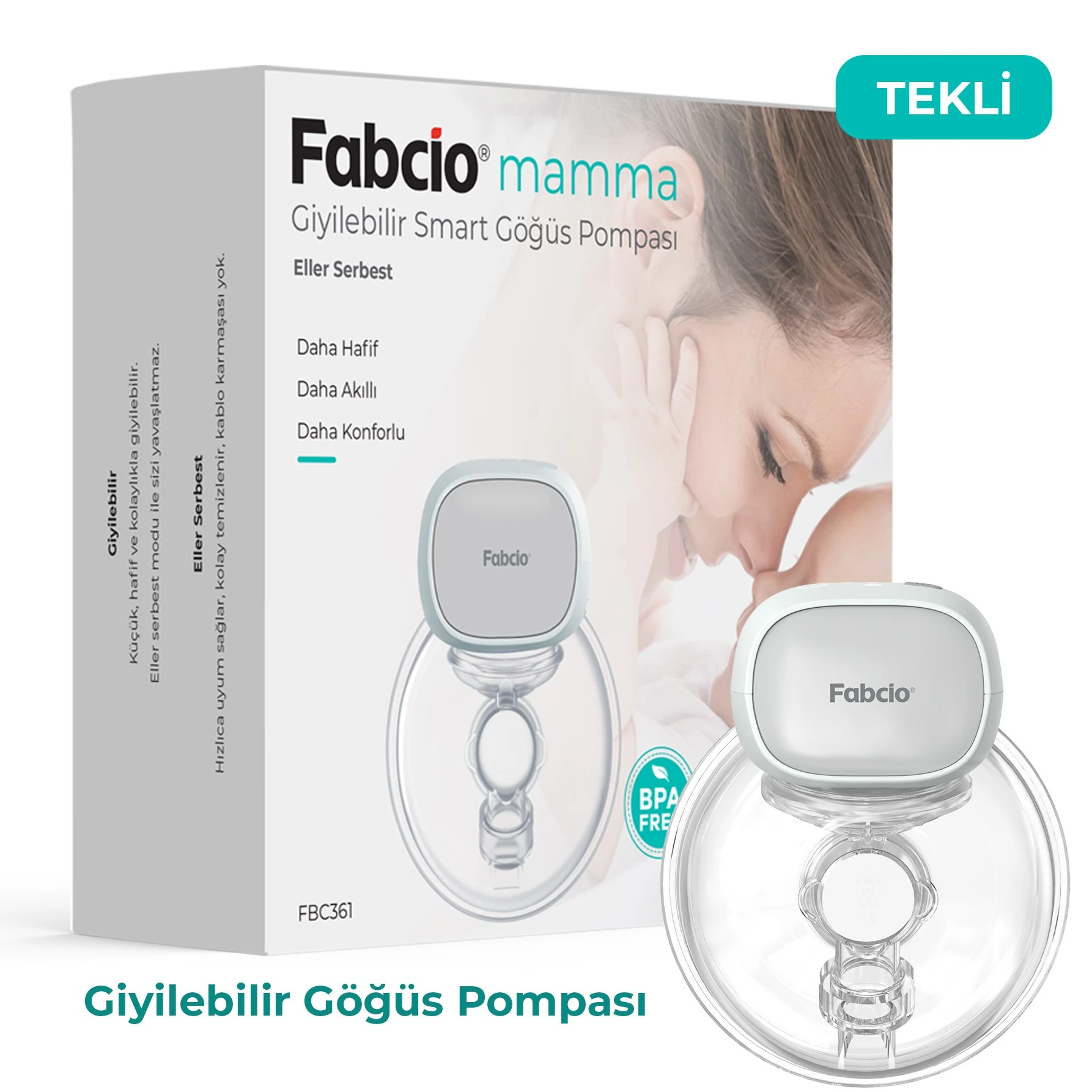 Fabcio Mamma Tekli Giyilebilir Smart Göğüs Pompası