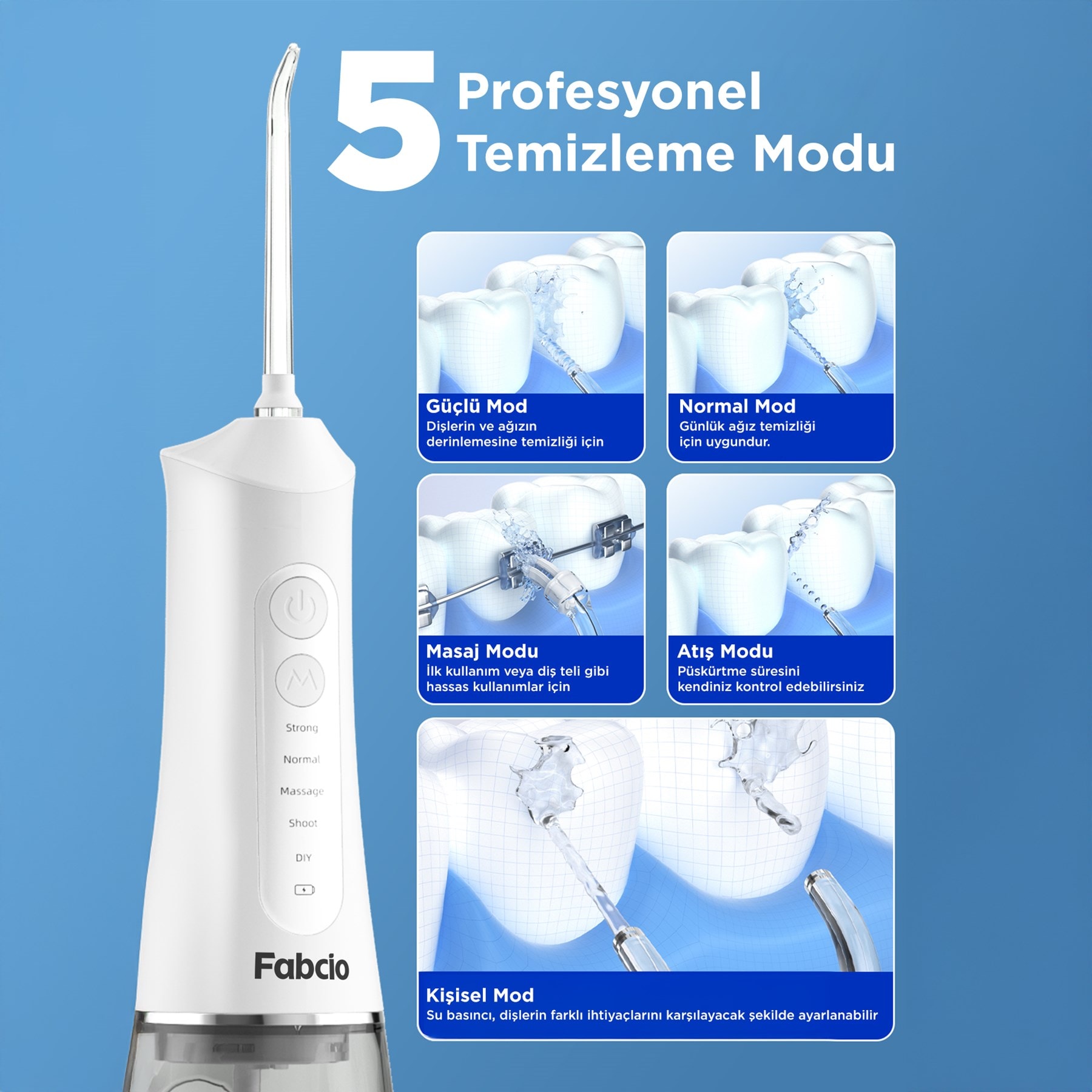 Fabcio MySmile 7 in 1 Smart Taşınabilir Ağız Duşu