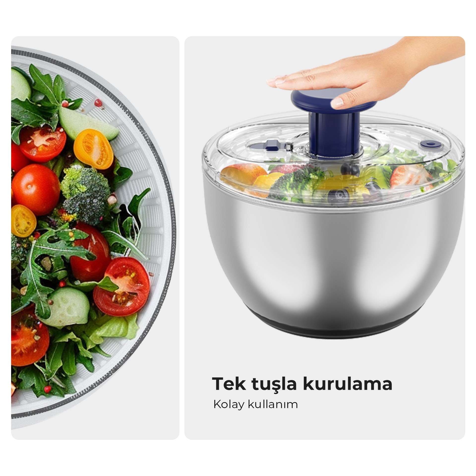 Fabcio MagicMom Salata Kurutucu Set (Çelik)