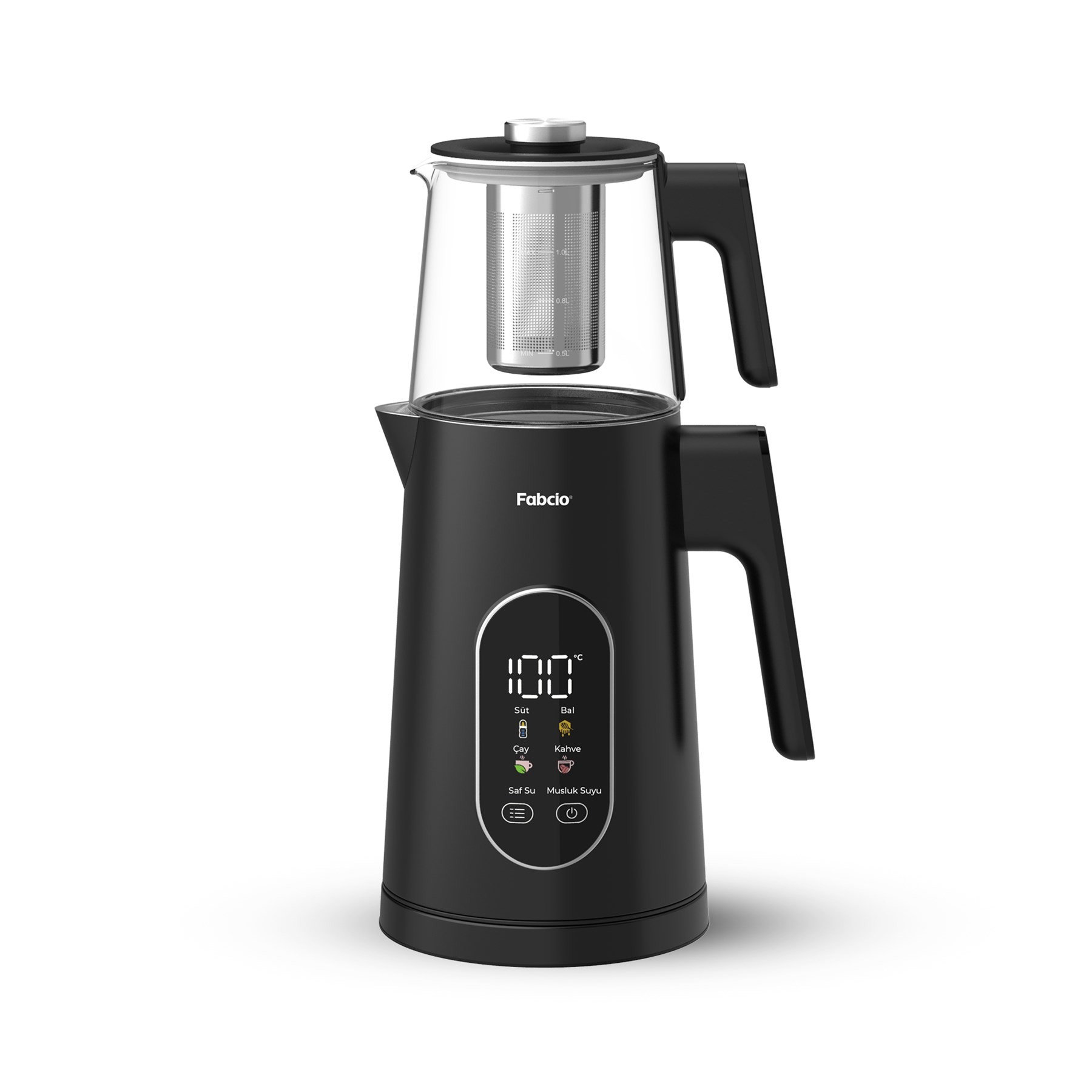 Fabcio Aroma Smart Sıcaklık Kontrollü 1500W Dokunmatik Çelik Çay Makinesi