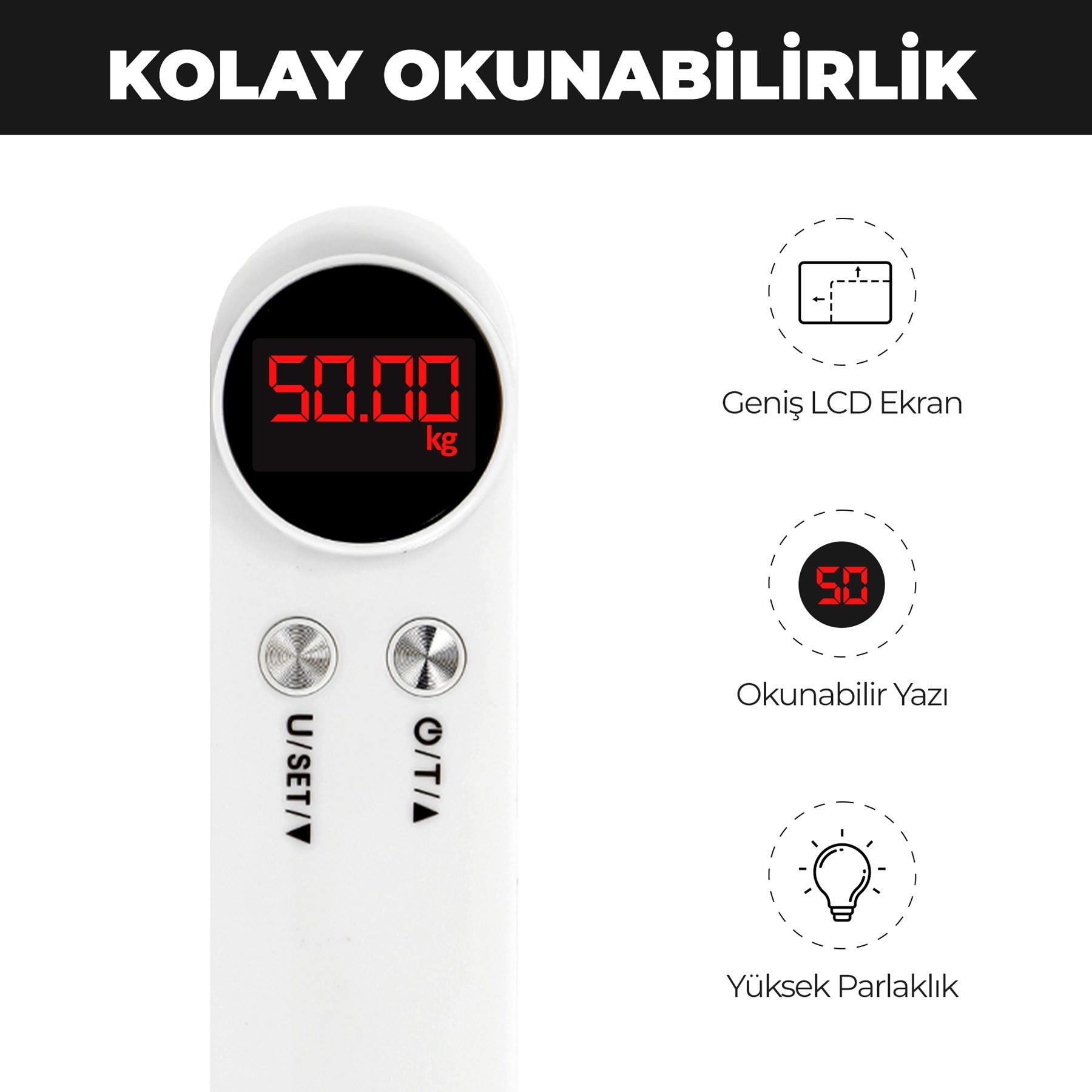 Fabcio FitBag 50Kg Kapasiteli Taşınabilir Dijital Seyahat Tartısı 