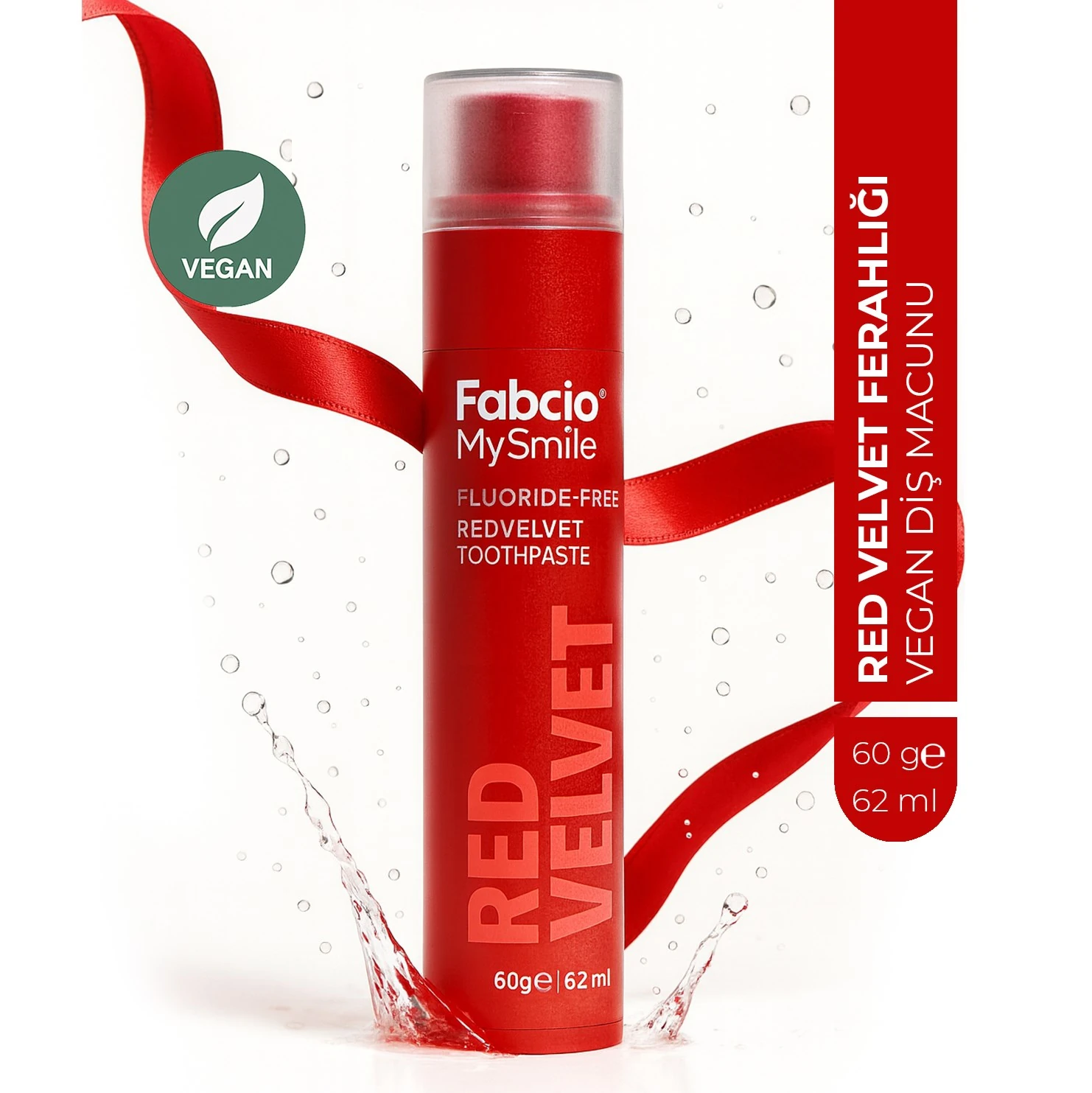 Fabcio MySmile Florürsüz Diş Macunu – Red Velvet Ferahlığı