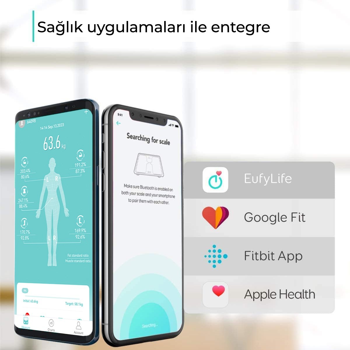 Fabcio FitSmart Bluetooth Yağ Ölçer Akıllı Baskül 