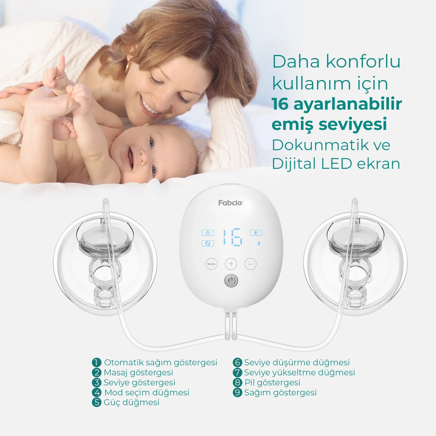 Fabcio Mamma Çiftli Giyilebilir Smart Göğüs Pompası