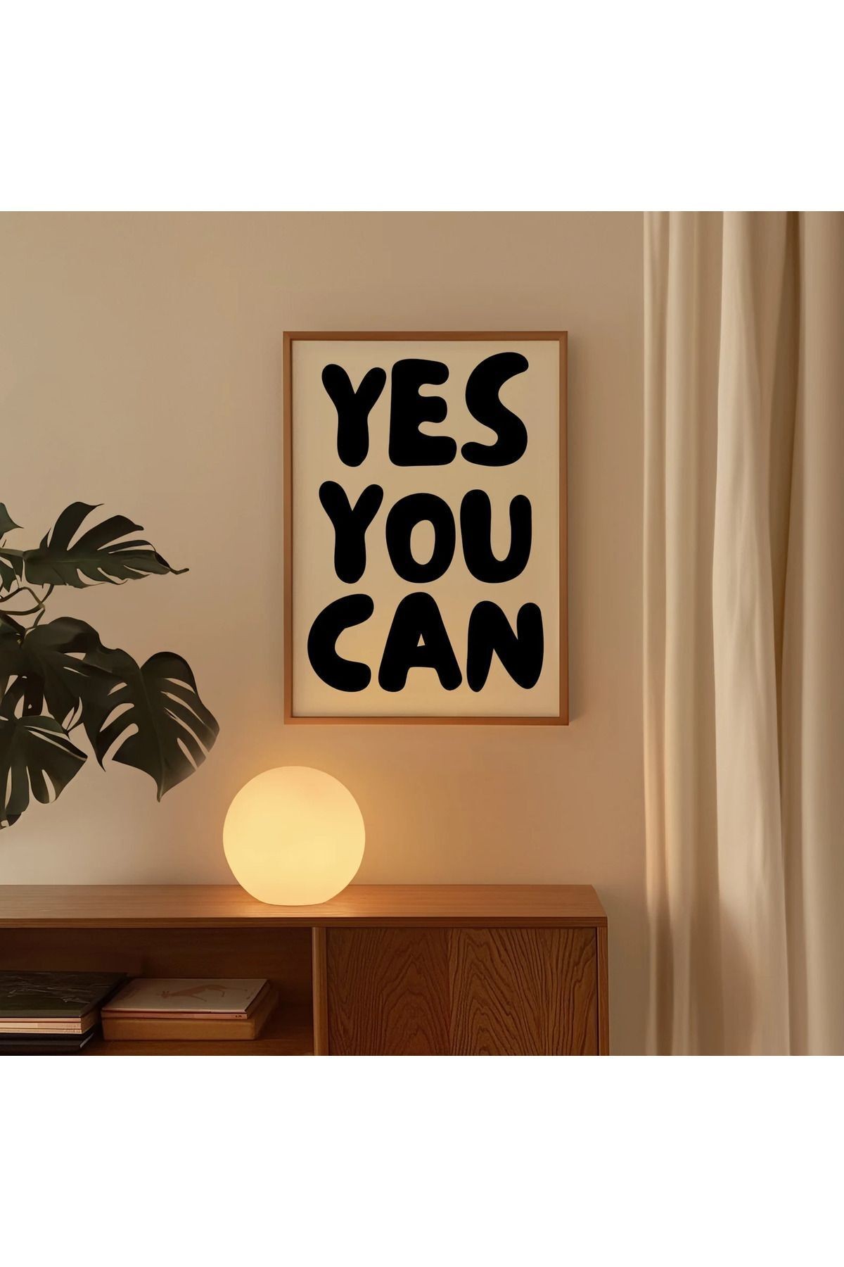 YES YOU CAN  - Poster - Duvar Dekorasyonu - Tablo Ölçülerinde Çerçevesiz Poster