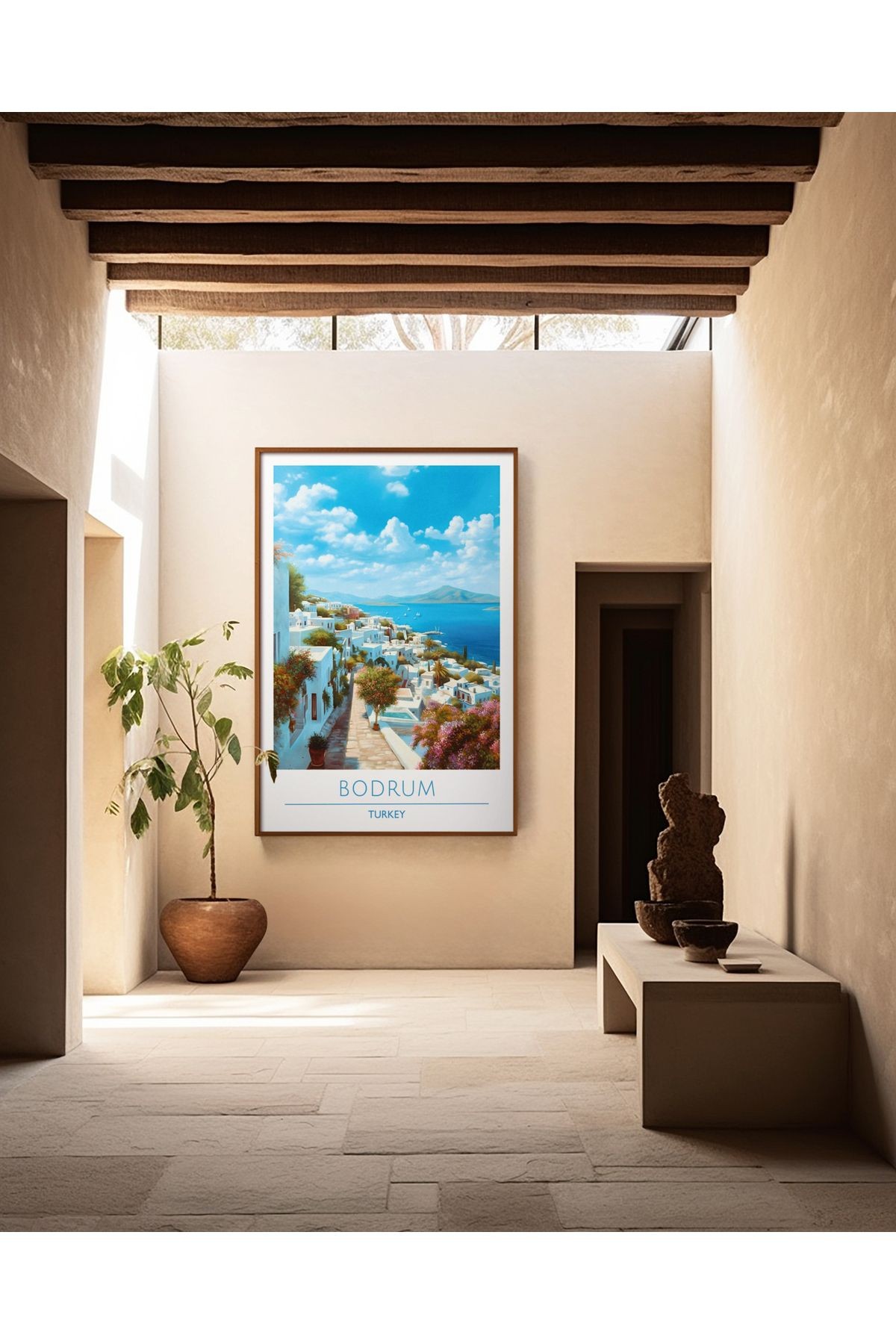 Bodrum Poster - Seyahat Posteri - Tablo Ölçülerinde Çerçevesiz Şehir Posteri
