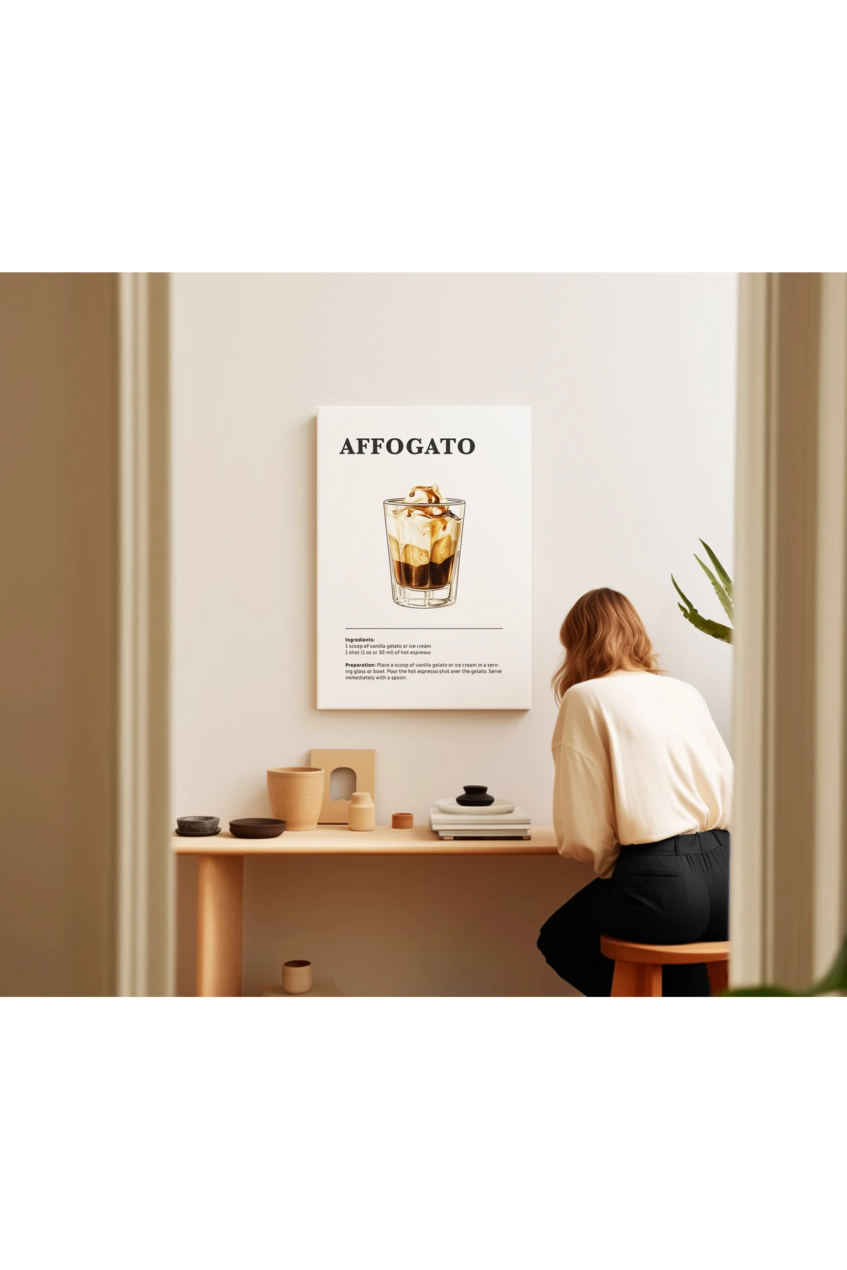 Affogato - Kahve Koleksiyonu - Kanvas Tablo