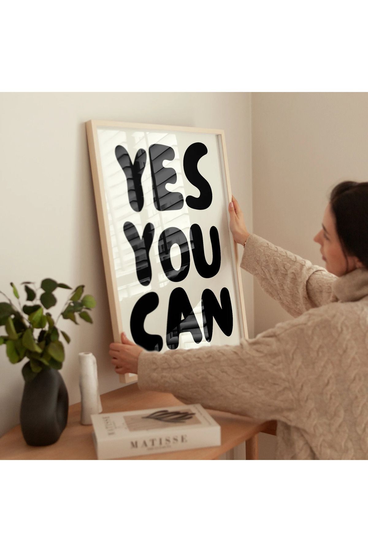 YES YOU CAN  - Poster - Duvar Dekorasyonu - Tablo Ölçülerinde Çerçevesiz Poster