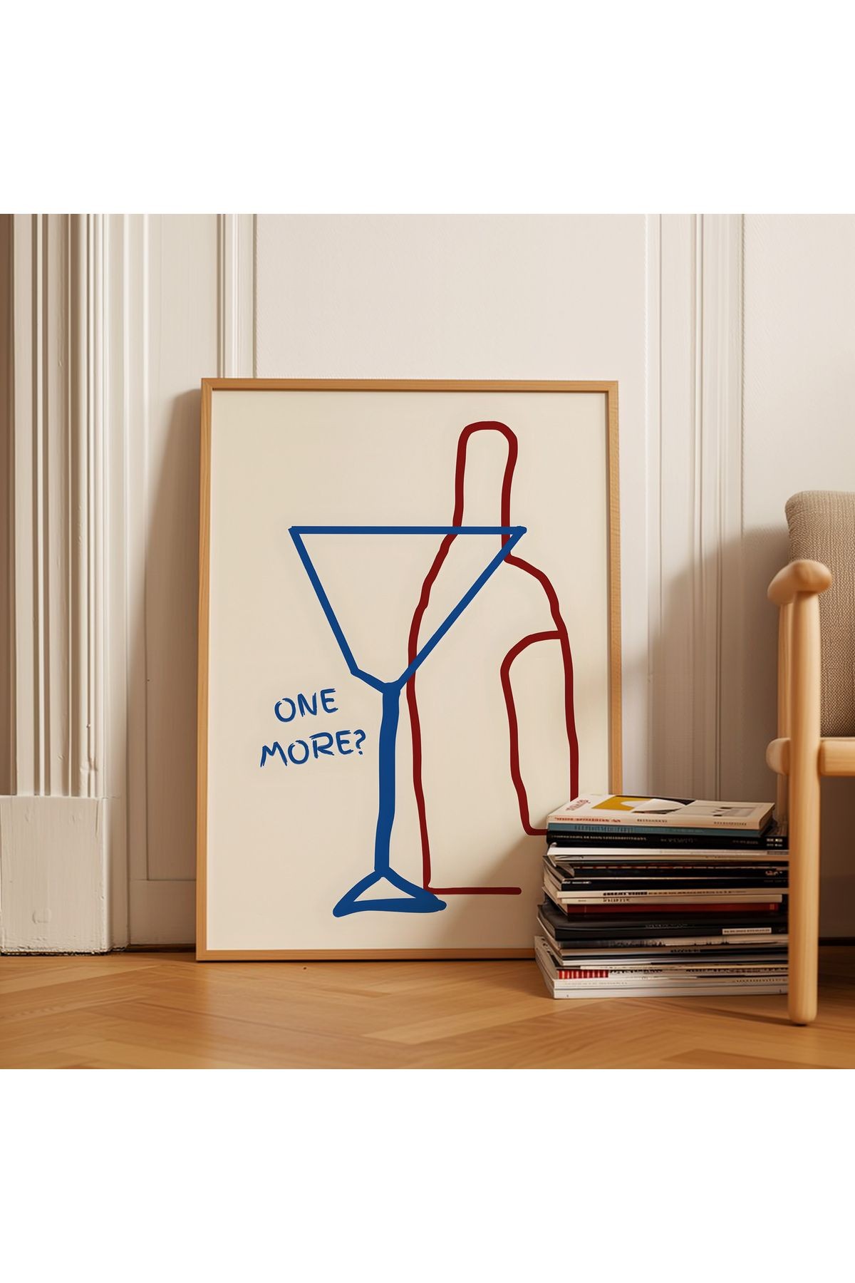 Kokteyl Poster - Line Art - Duvar Dekorasyonu - Tablo Ölçülerinde Çerçevesiz Poster