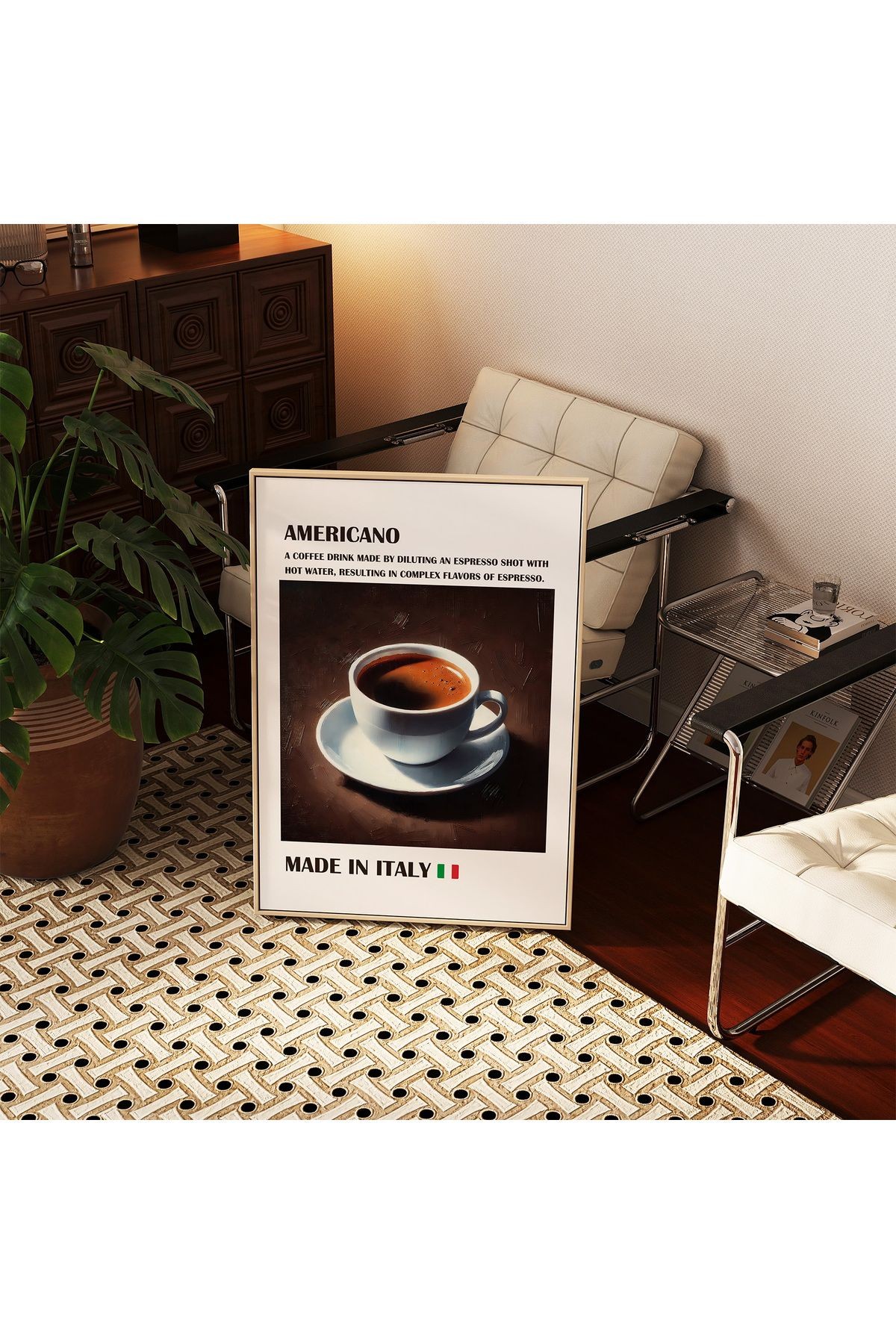 Americano - Kahve Posteri - Tablo Ölçülerinde Çerçevesiz Poster