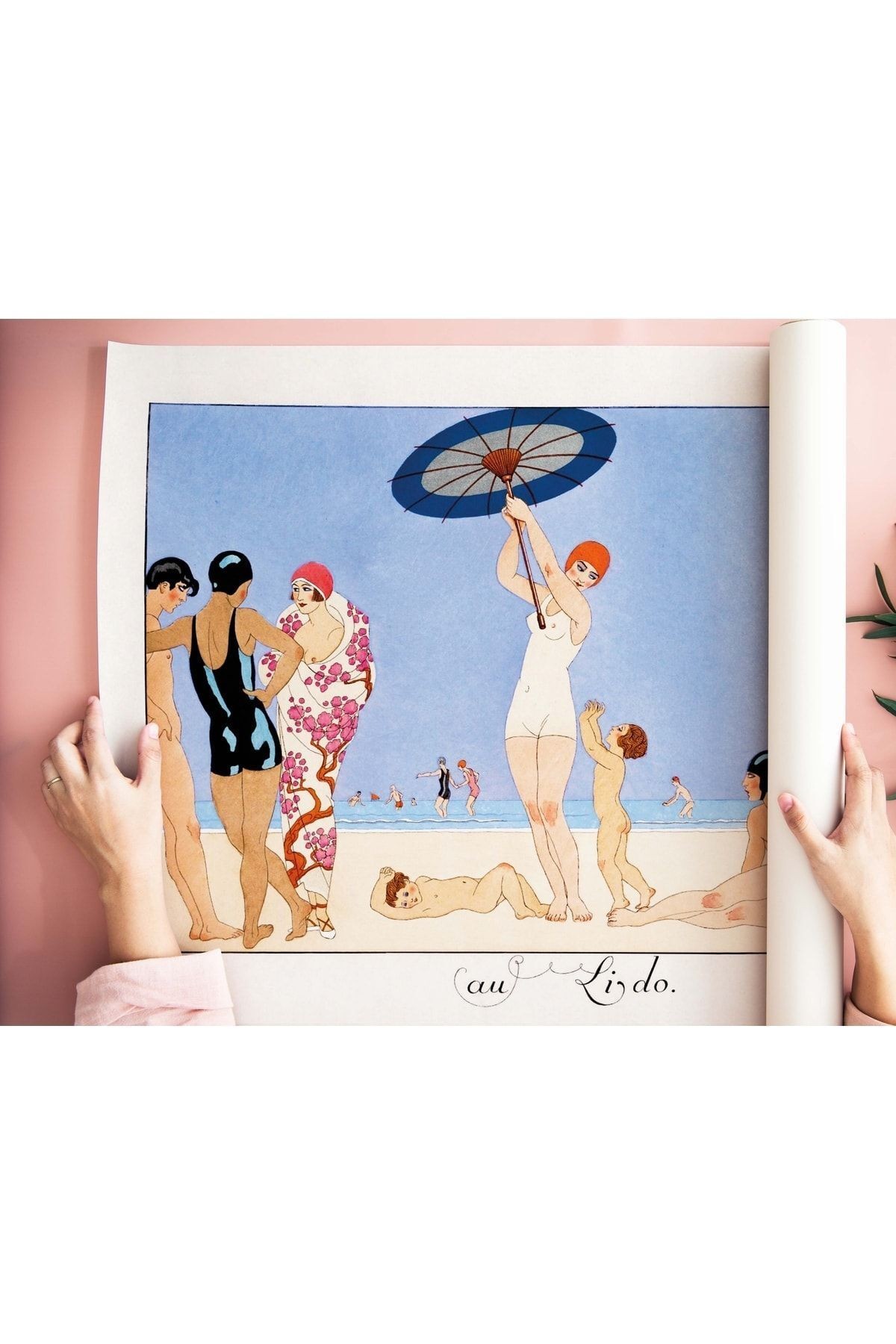 George Barbier Poster - Au Lido Plate No.14 (1920) - Tablo Ölçülerinde Çerçevesiz Poster