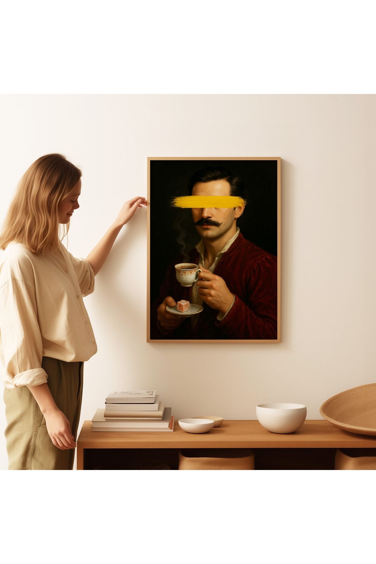 Barok Dönem Portre Poster - Eklektik Türk Kahvesi Posteri - Tablo Ölçülerinde Çerçevesiz Poster