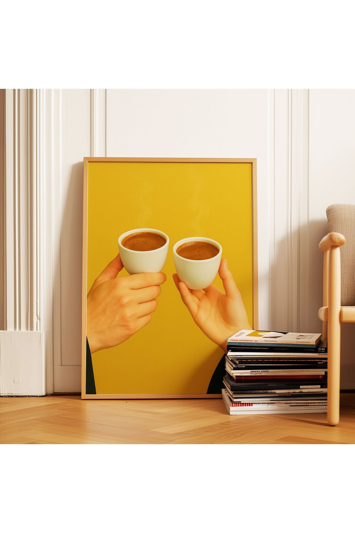 A Cup of Connection - Minimal Espresso Kahve Posteri - Tablo Ölçülerinde Çerçevesiz Poster