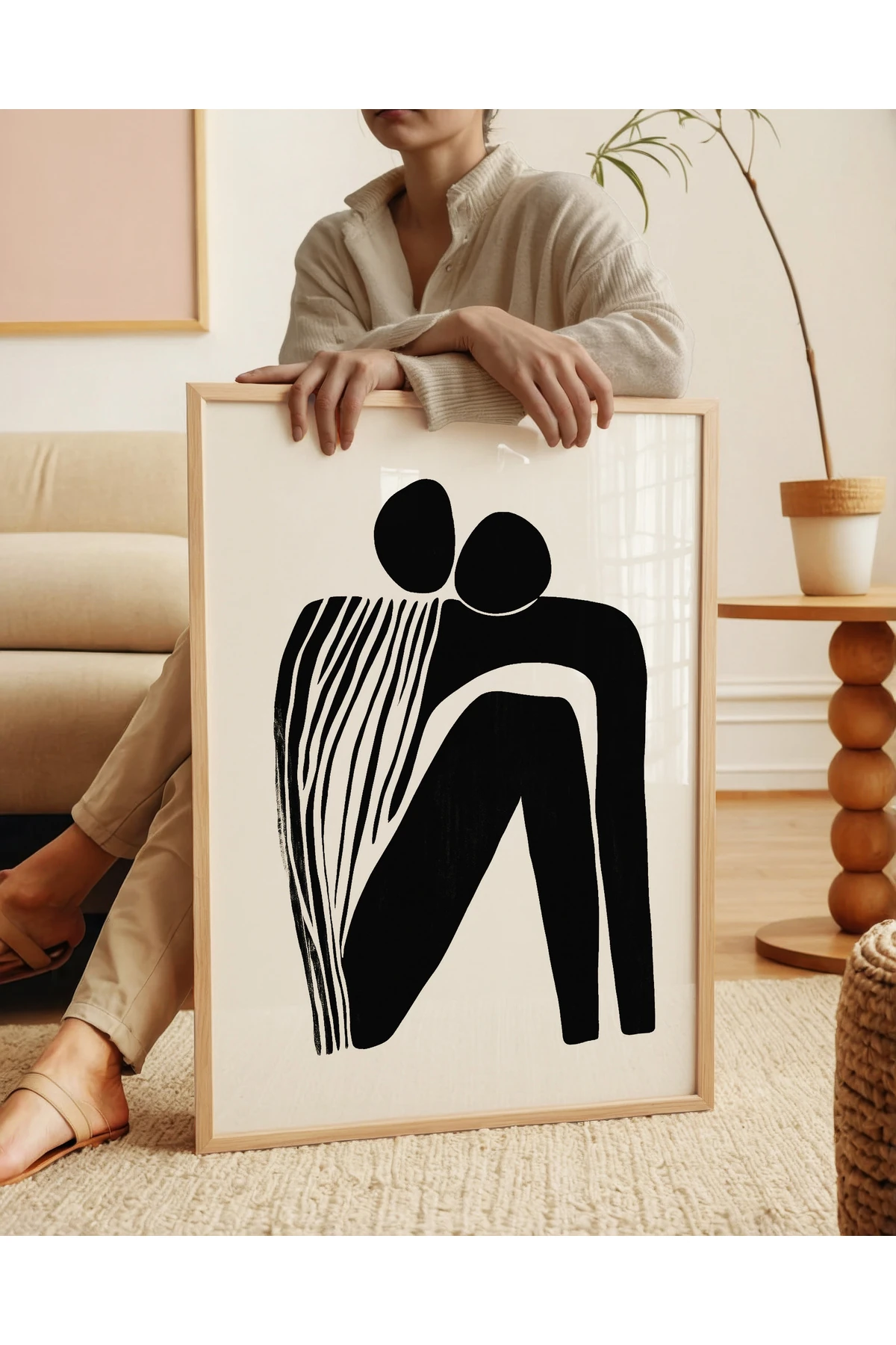 Abstract Embrace - Soyut Sanat Koleksiyonu - Tablo Ölçülerinde Çerçevesiz Poster